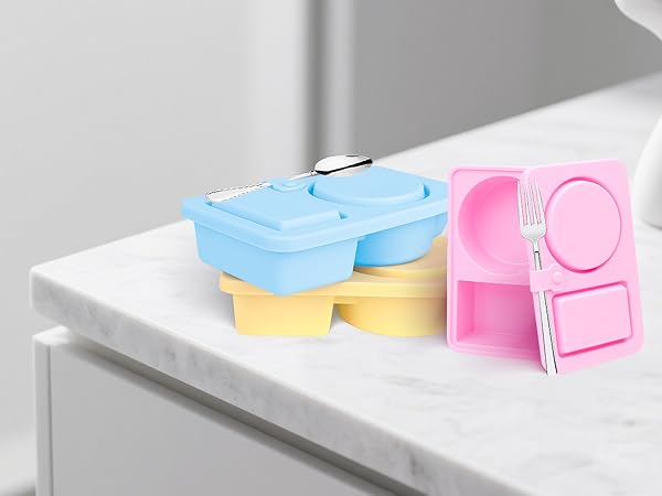 Silicone Reusable Snack Containers with Lids