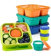 Caperci Original Lunchable Snack Containers for Kids & Adults - 5 Compartments Bento Snack Boxes ...