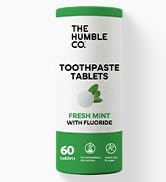 The Humble Co Chewable Toothpaste Tablets with Fluoride, Mint - Bite, Chew, Brush - Zero Water & ...