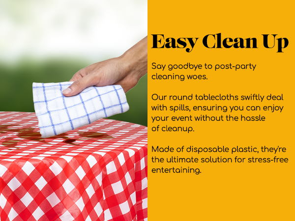 Grandipity Plastic Table Cloth GINGHAM RED