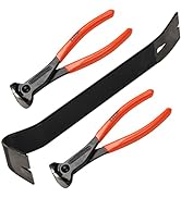 KSEIBI Pack of 3 Nail Puller Kit, 2 End Cutting Nippers, and Crow Bar
