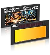 Auto Darkening Welding Lens 2x4 1/4 Shade 10, Solar Energy True Color Blue Welding Lens, Gold Wel...