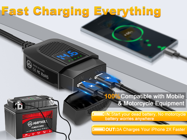 motorcycle power outlet quad lock motorcycle mount charger