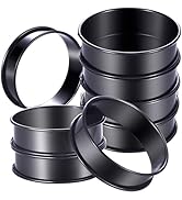 DATANYA 8Pack Crumpet Rings NONSTICK English Muffin Rings 4 Inch - Stainless Steel Double Rolled ...