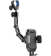 Quyee Phone Holder Car, Rear View Mirror Phone Holder - Aluminum Alloy Mount Multi-Angle Adjustme...