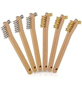 Wire Brush Set 6Pcs, Small Detailing Wire Scratch Brushes for Deep Cleaning, Brass/Stainless Stee...