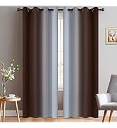 Yakamok 84 Inch Length Thermal Insulated Gradient Color Ombre Curtains with Grommet, Room Darkeni...