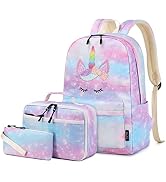 Imyth Backpack for Teen Girls, Boys, Lightweight Water Resistant Bookbag 3 in 1 with Lunch Box Pe...