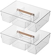 BasedFloor 2 pack Large Plastic Portable Caddy with Handle, Storage Organizer Bin for Art Supplie...