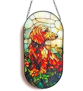 Stained Glass Suncatcher, 10.2"x5.1" Dachshund Window Hanging Decor | Indoor Outdoor Sun Catcher ...