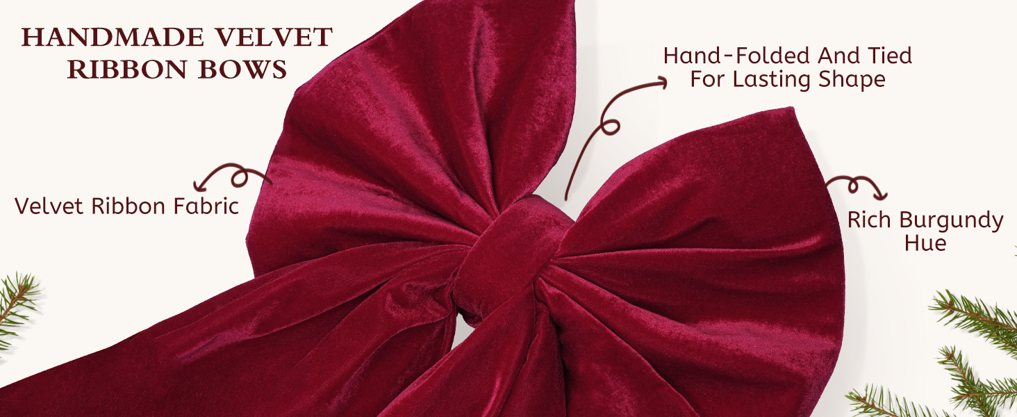 Christmas Decorations Large Red Velvet Christmas Tree Topper Gift Bows Xmas Decor Home Wreaths Door