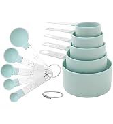 Measuring Cups and Spoons Set, 10-Piece Stackable Kitchen Tools with Stainless Steel Handles, Nes...