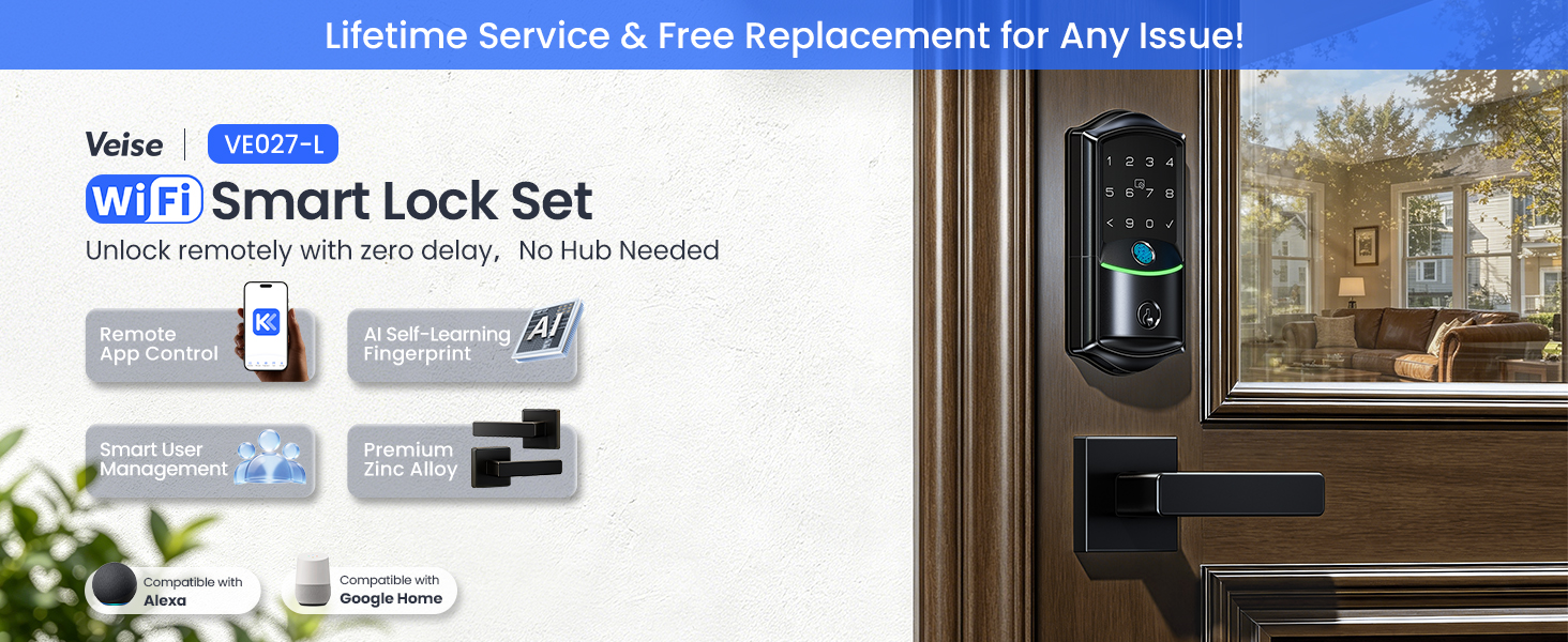 WIFI door lock with handle set