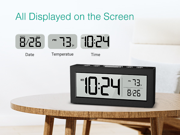Battery Operated Digital Clock, Digital Alarm Clocks for Bedrooms