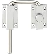 Alise 4 Inch Sliding Door Loop Lock, 90/180 Degree Installation Latches Lock, U-Bolt Lock Securit...