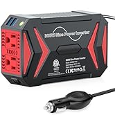 BESTEK Pure Sine Wave Power Inverter - 300W Car Plug in Charger Outlet DC 12V to 110V AC - Cigare...