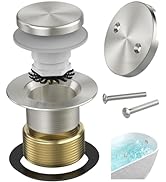 Sogmeter Brushed Nickel Tub Drain Kit with Hair Catcher, Premium Brass Tip-Toe Bathroom Tub Drain...