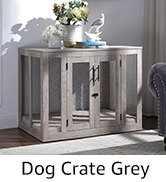 dog crate furniture grey
