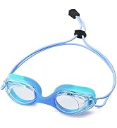Vvinca Kids Swim Goggles with Bungee Strap No Leaking Anti Fog Toddler Goggles with Quick Adjust ...