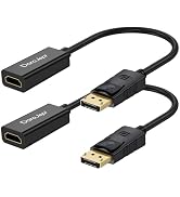DoroJepi 4K DisplayPort to HDMI Adapter 2 Pack, Display Port Male to HDMI Female Converter (Uni-D...