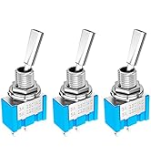 DaierTek Mini Toggle Switch SPST Miniature Small Toggle Switch ON/Off 2 Position 2 Pin 6A 125VAC ...