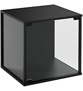 SAYGOER Glass Display Case with Stackable Design, Curio Cabinet with Pop-Up Door, Collectibles Di...