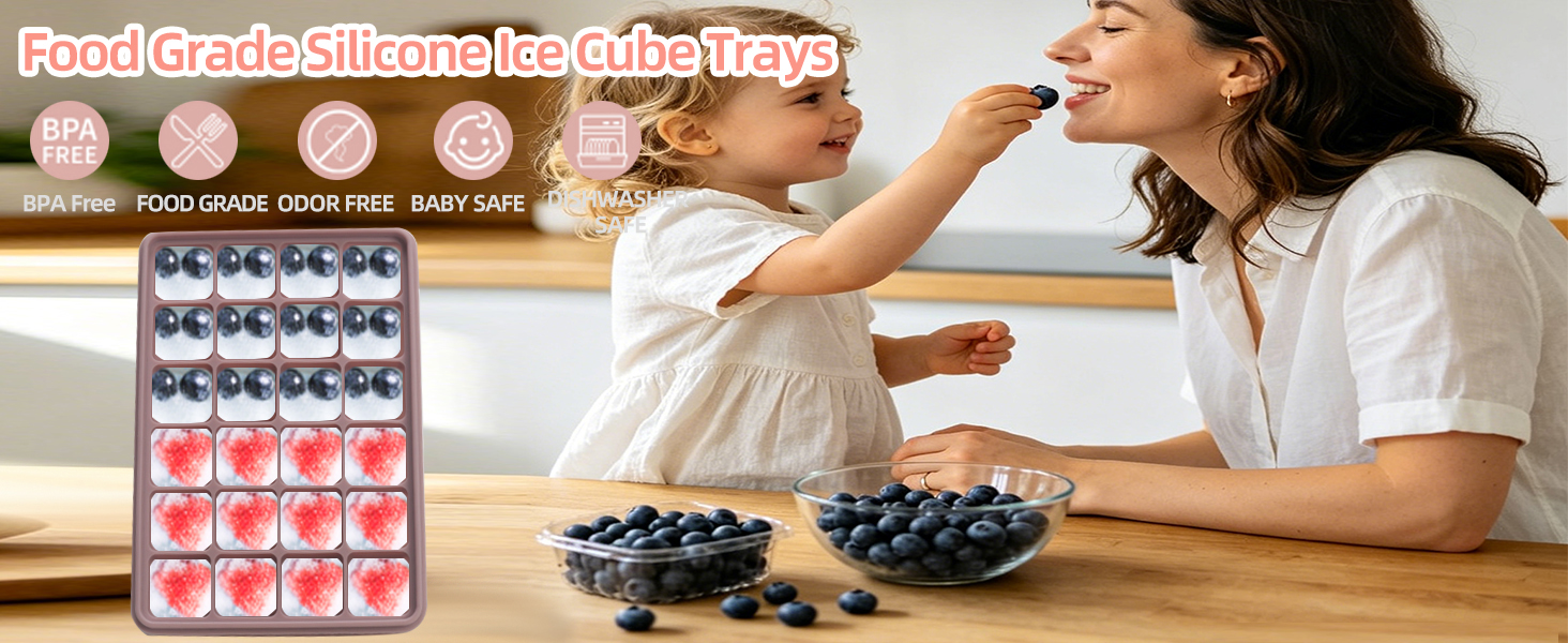Silicone Ice Cube Trays with Lid
