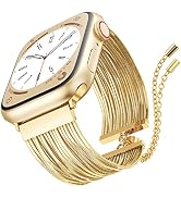 Goton Stainless Steel Tassel Band for Apple Watch Bands 38mm 40mm 41mm 42mm 44mm 45mm 49mm Women,...