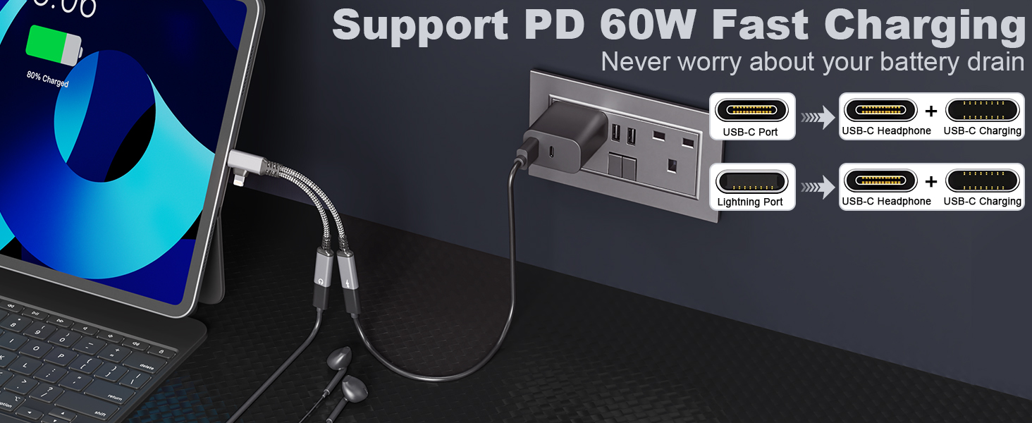 usb c y splitter for headphone and charging usb c to dual usb c headphone and charger adapter