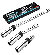 DURATECH 3PCS Swivel Magnetic Spark Plug Socket Set, 3/8" Drive Thin Wall Socket Includes 5/8" x ...