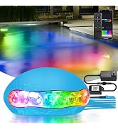 INDARUN Rechargeable Submersible Led Pool Lights for Inground Pool, Smart APP Control, 15W RGB Un...