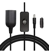 SinLoon 16.4FT E27 Socket Cable,Solar Energy Lighting DC 5.5 x 2.1mm to E27 Light Lamp Cord Cable...
