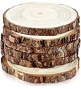 FSWCCK 6 Pack Nature Unfinished Wood Slices, 7-8 Inches Round Wooden Circle with Tree Bark, Large...