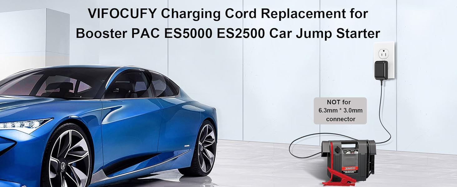 19V Charger Power Cord for Booster PAC ES5000 ES2500 ESP5500 J1000 J850 Jump Starter