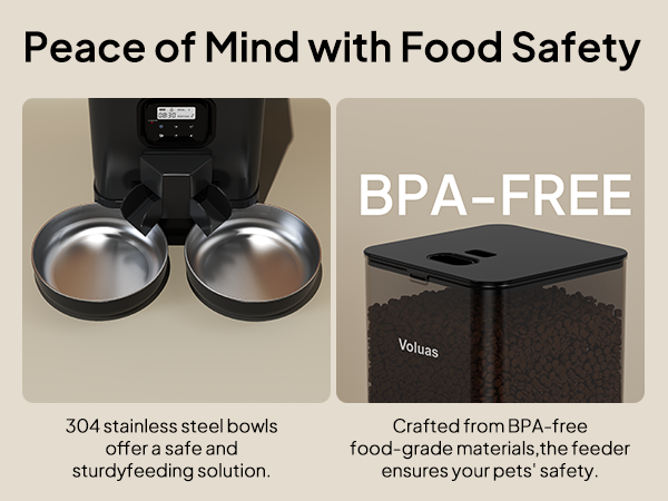 Voluas Automatic Cat Feeder for Two Cats