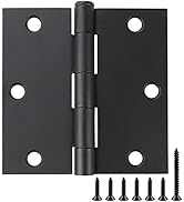 30 Pack Black Door Hinges 3.5 inch Square Corner Matte Black Hinges for Doors 3 1/2