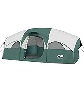 CAMPROS CP Tent 8 Person Camping Tents, Weather Resistant Family Tent, 5 Large Mesh Windows, Doub...