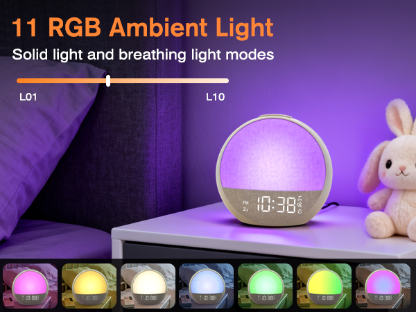 night light clock features 11 different rich light colors to suit your needs