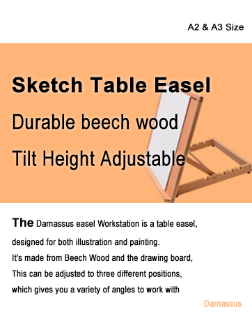 Sketch Table Easel Durable beech wood Tilt Height Adjustable