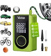 Vinid Tire Inflator Portable Air Compressor Cordless, LED Digital Display & Auto Shut-Off, 5 Mode...