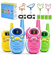 Kids Walkie Talkies Outdoor Toys - 4 Pack Rechargeable Long Range Radios | Includes Rechargeable ...