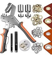 SBGGRL Grommet Kit of 1/4" and 3/8" Punch with 500 Pcs Metal Eyelets,Handheld Heavy Duty Eyelet P...