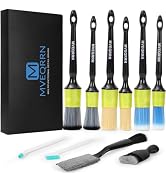 10PCS Car Detailing Brush Set,Boars Hair Car Cleaning Detail Brush kit,Ultra Soft No Scratch Car ...