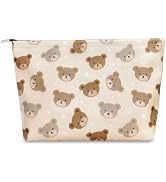 STARDW Cute Makeup Bag Aesthetic Cosmetic Bags for Women Girls, Travel Toiletry Bag Large Capacit...