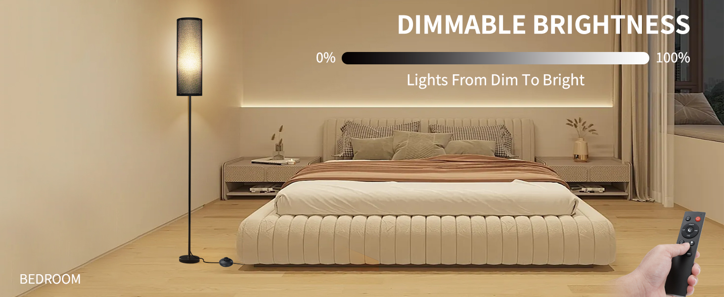 Frideko Floor Lamp with Black Lampshade