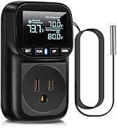Diymore Digital Temperature Controller Outlet - 1800W Plug-in Thermostat with Heating & Cooling M...