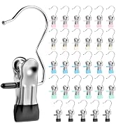 Senbowe 30 Pack Heavy Duty Clothes Pins, Boot Hangers for Closet, Laundry Hook Hanging Clips Clam...