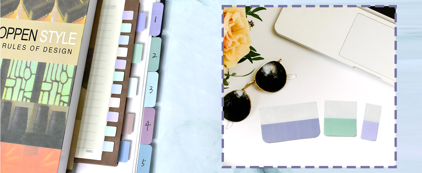 Repositionable Page Tabs Flags Page Markers Labels for Notebooks, Filing, Classification,12 Colors