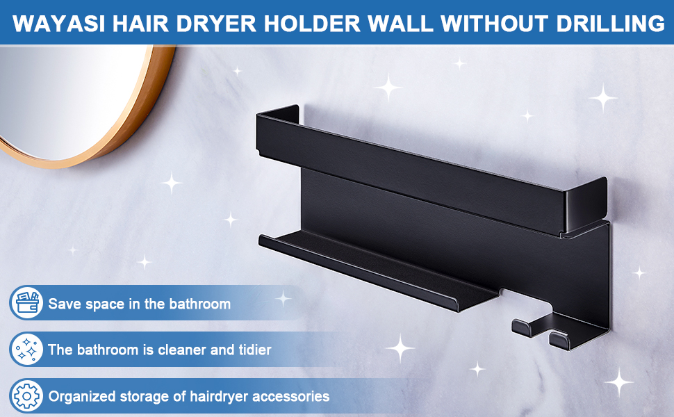 adhesive hair dryer holder hair dryer hanger hair dryer rack holder