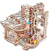 3D Wooden Puzzles Marble Run Chain Kit, Wood Creative Mechanical Puzzles Assembly Model Building ...